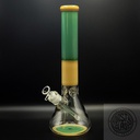 MINT AND YELLOW BEAKER w ICE CATCHER BONG